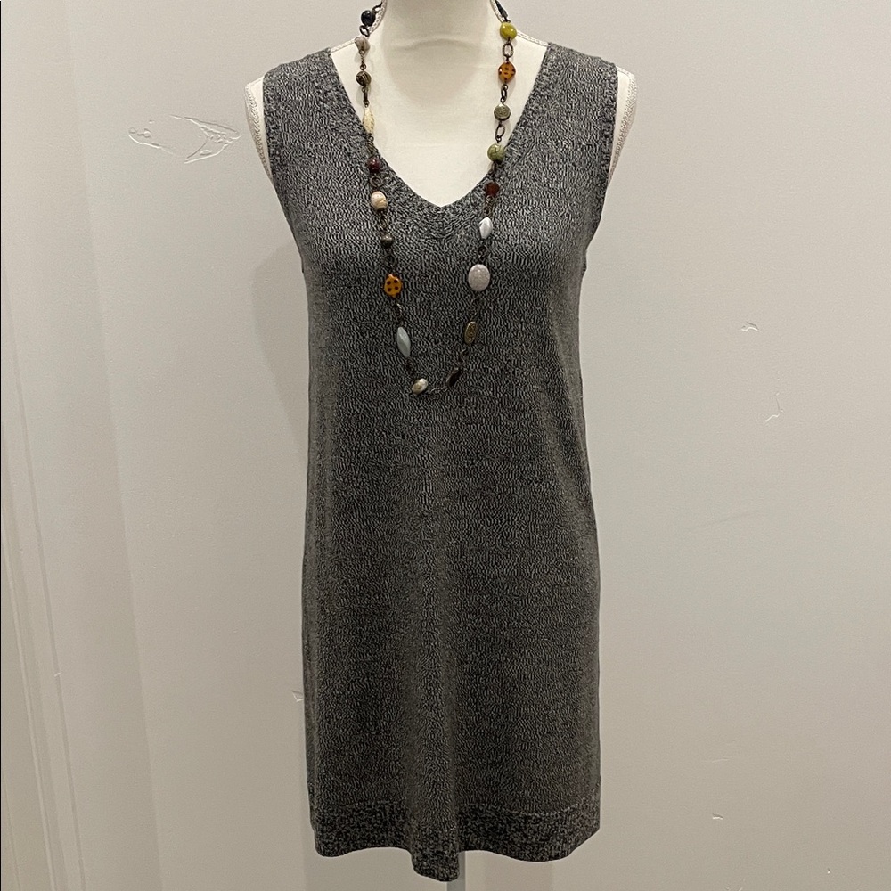 Worth Gray Knit Sleeveless Dress. 100% Soft Wool.Layer or wear alone.